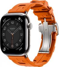 Смарт-часы Apple Watch Hermes Series 11 46 mm Natural Titanium Case with Orange Kilim Single Tour