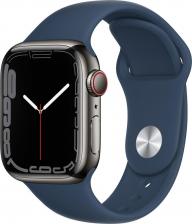Смарт-часы Apple Watch Series 7 41 mm Graphite Stainless Steel Case with Storm Blue Sport Band