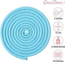 Снаряжение для фитнеса Grace Dance Скакалка, гимнастическая, утяжелённая, длина 3 м, толщина 12 мм, вес 180 г, цвет голубой