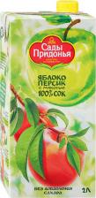 Сок/морс Сады Придонья Сок Яблоко, персик с мякотью, 2л