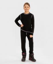 Спорт. толстовка для девочки Button Blue Комплект термобелья из джемпера и брюк черный детский, 158, 224BBGA9601