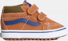 Спортивная обувь для мальчика Vans Повседневная детская кроссовки модель SK8-Mid Reissue на липучке, коричневый