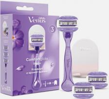 Средство для бритья Gillette Бритва женская Venus Comfort Glide 3 сменные кассеты и подставка
