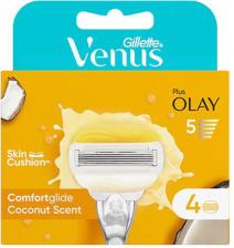 Средство для бритья Gillette Venus ComfortGlide with Olay Сменные лезвия cо встроенными полосками с гелем для бритья, 4 шт., с 4 сменными лезвиями в комплекте