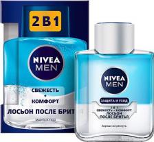 Средство для бритья Nivea Лосьон после бритья 2 в 1 "Свежесть + Комфорт", 100 мл