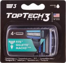 Средство для бритья TopTech Сменные кассеты для бритья Razor 3. Совместимы с Gillette Mach3. 4шт
