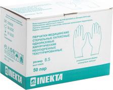 Средство по уходу за больными Inekta Инекта - перчатки латексные, неопудренные, текстурированные, стерильные, размер 8.5, 50 пар
