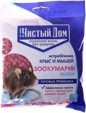 Средство защиты растений Чистый Дом Ср-во от грызунов - гранулы Зоокумарин Супер (пак 200 гр)