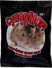 Средство защиты растений Ваше хозяйство Приманка мышей, полевок, а также серых крыс "Супермор", пелетты, 42 грамма