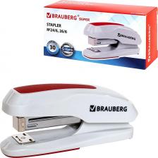 Степлер Brauberg Степлер №24/6, 26/6 "Extra", до 30 листов, cepo-красный, 229088