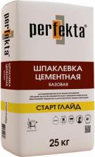 Строительная шпатлевка Perfekta Шпаклевка цементная базовая Старт Глайд 25 кг белая 4607157441067
