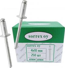 Строительная заклепка Sorrex Размер: 4х10Материал стержня: алюминий с содержанием магния 5%Материал тела: алюминий с содержанием магния 2,5%Толщина соединяемых материалов: 5.0