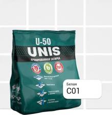 Строительная затирка Unis Затирка цементная U-50 цвет С01 белый 1 кг