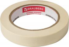 Строительный скотч Brauberg Клейкая лента малярная креппированная 19 мм х 50 м, профессиональная, 228085