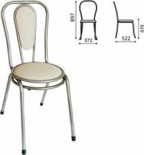 Стул/табурет Товар Стул для столовых, кафе, дома РС06, серебристый каркас, кожзам бежевый (1514769864)