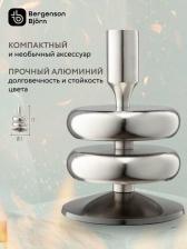 Свеча/подсвечник Bergenson Bjorn Подсвечник Stone, серебристого цвета, представляет собой стильное и функциональное дополнение к интерьеру. Изготовленный из прочного металла, он