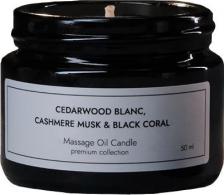 Свеча/подсвечник Dad's material Свеча массажная "Cedarwood Blanc, Cashmere Musk & Black Coral", 50 мл