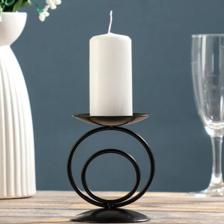 Свеча/подсвечник Мультидом Подсвечник Круги, 8х10,5 см