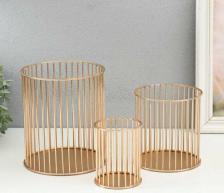 Свеча/подсвечник Сима-Ленд Подсвечник металл на 1 свечу "Нимбус" набор 3 шт золото 8х10, 12х13, 15х17 см 9702808