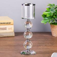 Свеча/подсвечник Сима-Ленд Подсвечник стекло на 1 свечу "Чёрная дымка" 23х7х7 см