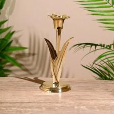 Свеча/подсвечник Сима-Ленд Подсвечник "Тюльпан" латунь 18 см 9351744