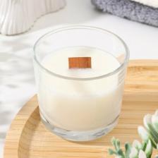 Свеча/подсвечник Stella Fragrance Свеча из соевого воска в стакане с деревянным фитилем "Весенний ландыш", 65 гр
