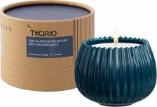 Свеча/подсвечник Tkano Свеча ароматическая Edge Spicy Snowflakes 30ч, синий