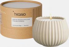 Свеча/подсвечник Tkano Свеча ароматическая Italian Cypress Edge бежевый 30 ч TK23-ARO0013