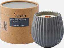 Свеча/подсвечник Tkano Свеча ароматическая с деревянным фитилём Edge Black Ink 60ч, серый