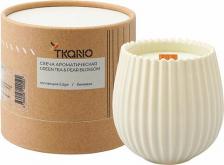 Свеча/подсвечник Tkano Свеча ароматическая с деревянным фитилём Green tea & Pear blossom из коллекции Edge бежевый 60 ч TK23-ARO0050