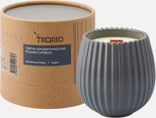 Свеча/подсвечник Tkano Свеча ароматическая с деревянным фитилём Italian Cypress 60ч, серый