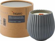 Свеча/подсвечник Tkano Свеча ароматическая с деревянным фитилём Lemon Mandarin & Neroli из коллекции Edge серый 60 ч TK23-ARO0063