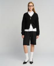 Свитер для девочки Button Blue Кардиган крупной вязки черный (146)