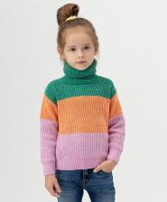 Свитер для девочки Button Blue Свитер с большим воротником-стойкой разноцветный 222BBGMC33010005 р.98