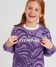 Свитер для девочки Button Blue Свитшот детский 123BBGJC16040313, фиолетовый, 158