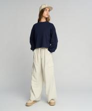 Свитер для девочки Button Blue Толстовка нераспашная укороченная синяя (146)