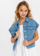 Свитер для девочки Button Blue Жилет 124BBGJC47031800, голубой, 140