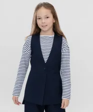 Свитер для девочки Button Blue Жилет детский 222BBGS4702, синий, 152