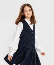 Свитер для девочки Button Blue Жилет детский 224BBGS47011000, синий, 122