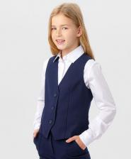 Свитер для девочки Button Blue Жилет классический темно-синий (164)