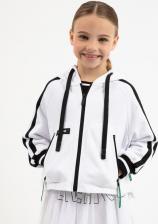 Свитер для девочки Gulliver Толстовка распашная с отделкой белая для девочки (98)