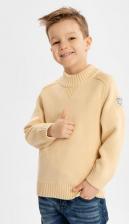Свитер для мальчика Button Blue Свитер с воротником стойкой в бежевом цвете для мальчика, 98, 224BBBMC3301