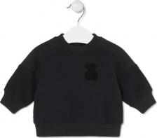 Свитер для малыша Tous Детская хлопковая толстовка с медведем на груди, черный