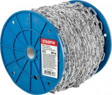 Такелаж Starfix Цепь SMP-63683-60, сварная, короткозвенная, оцинкованная, М3, DIN 766, бухта 60 м