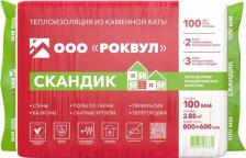 Теплоизоляция Rockwool Базальтовая вата Лайт Баттс Скандик 800х600х100 мм 6 плит в упаковке - характеристики