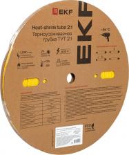 Термоусаживаемая трубка EKF Термоусаживаемая трубка ТУТ 2/1 желтая рулон PROxima tut-2-y