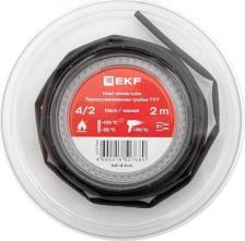 Термоусаживаемая трубка EKF Термоусаживаемая трубка ТУТ нг 4/2 черная ролик 2 м tut-4-b-b