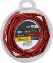 Термоусаживаемая трубка ИЭК Трубка термоусадочная ТТУ нг-LS 2/1 красная (2м/упак), цена за 1 упак