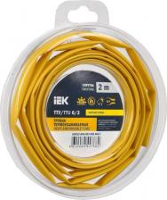 Термоусаживаемая трубка ИЭК Трубка термоусадочная ТТУ нг-LS 6/3 желтая (2м/упак), цена за 1 упак