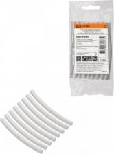 Термоусаживаемая трубка TDM Electric Набор трубок термоусаживаемых, не поддерживающих горение, клеевых, длиной 10 см ТТкНГ Моноцвет, белый 6,4/2,0, цена за 1 упак